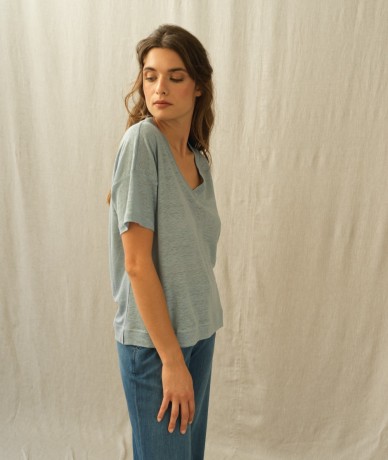 T-shirt Valerio - Bleu glacier