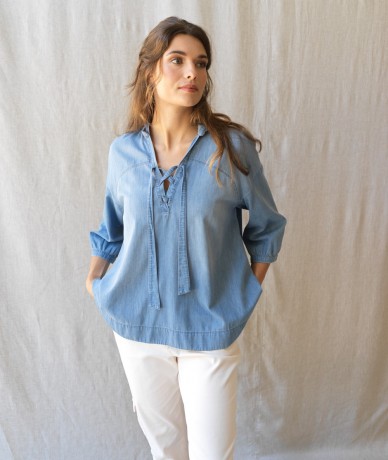 Blouse Norine - Bleu ciel