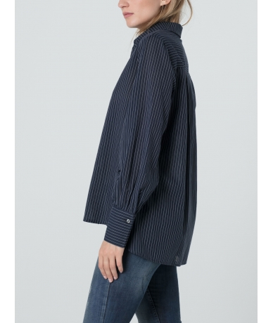Chemise rayé bleu nuit et blanc