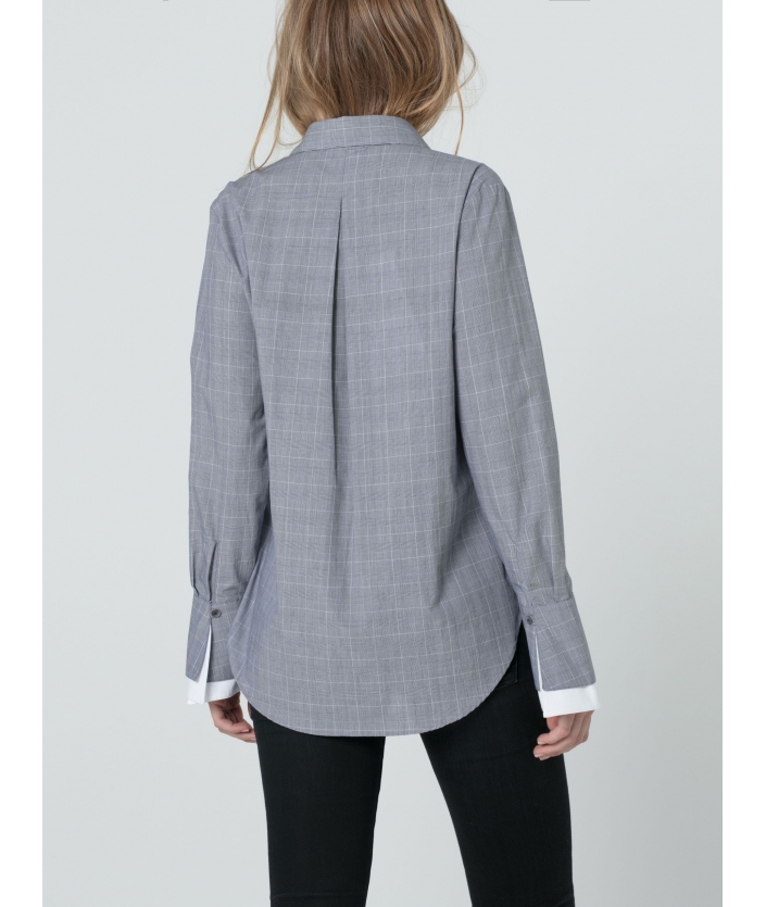 Chemise Prince de Galles femme en coton