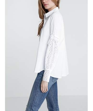Chemise originale pour femme en broderie anglaise